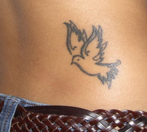 bird hip tattoos for women