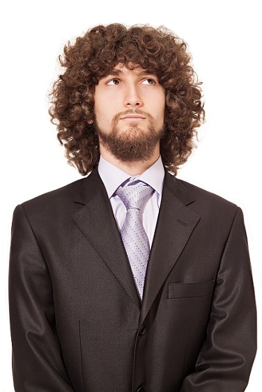 guy with long curly hair