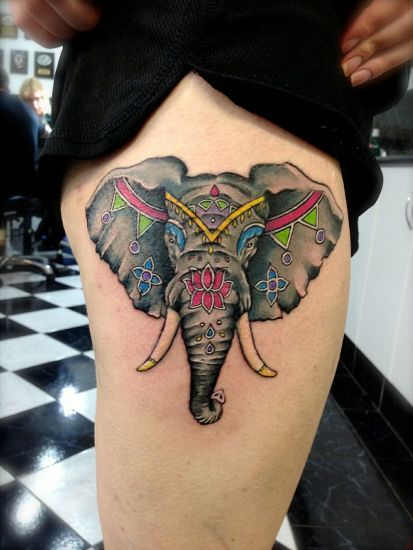 Elephant Head Tattoo Vector & Photo (Free Trial) | Bigstock