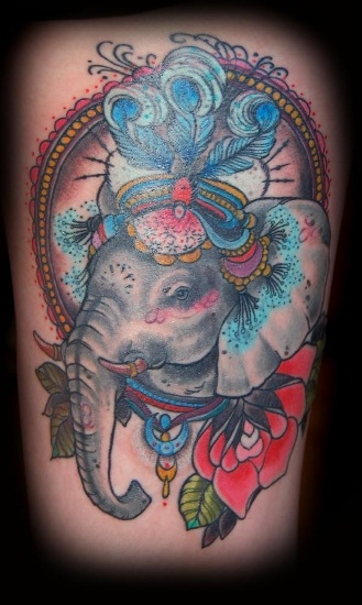 Circus Elephant Tattoo Designs
