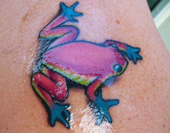 3D Frog Tattoo Design