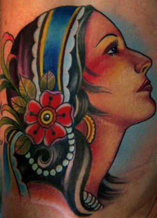 Woman Gypsy Tattoo Design