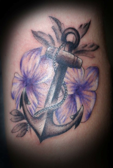 Purple Flower with Anchor