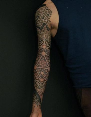 Geometric Mayan Tattoo Design