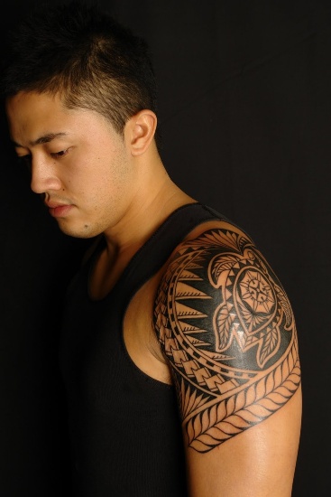 Hawaiian Tribal Turtle Mayan Tattoo Design