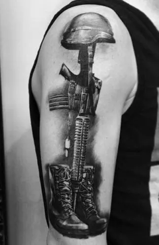 Black soldiers tattoos on arms
