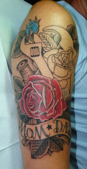Tattoo uploaded by Brandon Adams  traditional brightandbold rose heart  mom momheart  Tattoodo