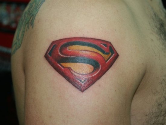 3D Effect Superman Tattoo Design