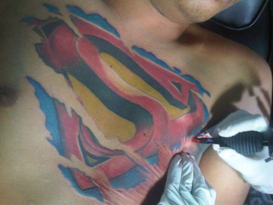 Glamorous Superman Tattoo Design