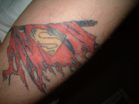 Branch Pattern Superman Tattoo Design