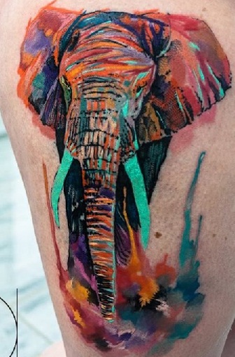 Abstract Elephant Tattoo Design