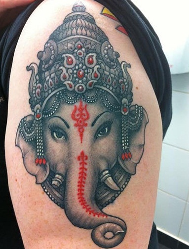Elephant Trunk Ganesh Devotional Tattoo