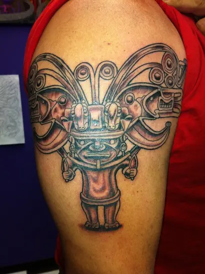 Precolombian Mayan design tattoo armtattoo tribaltattoo blackwork  Tribal  tattoos Tattoos Arm tattoo
