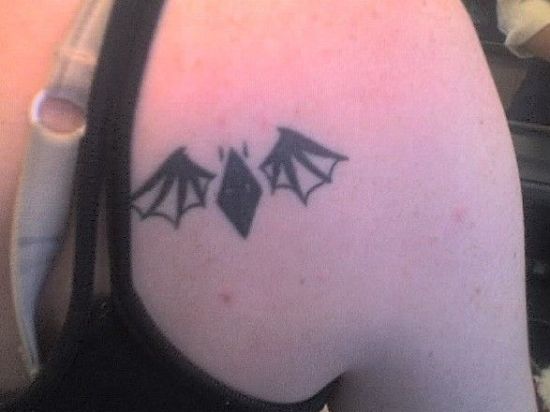 Small Bat Tattoo Design