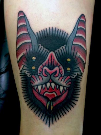 Traditional Bat Tattoo Design