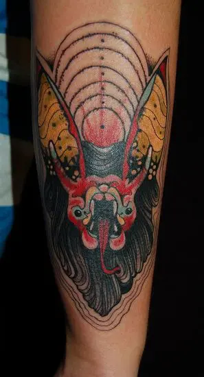 My knee bat done by Sharky Jones at Ironside in Charlottetown PEI  r tattoos