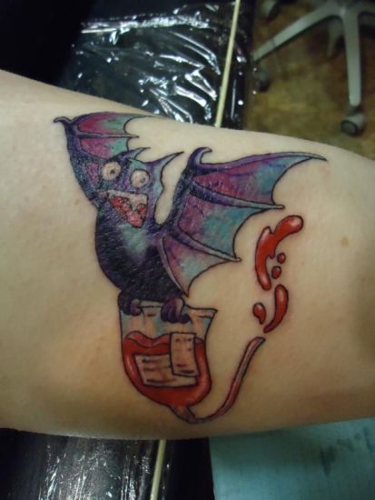 Funny Bat Tattoo Design
