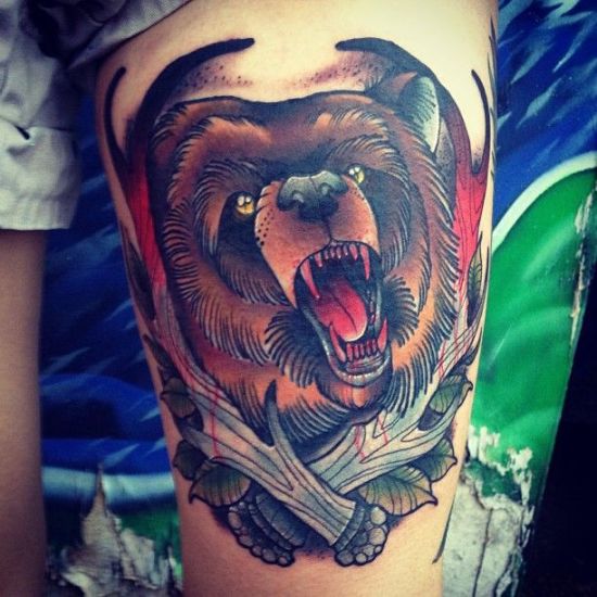 Bear Head Tattoo Design