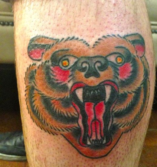 Colorful Bear Tattoo Design