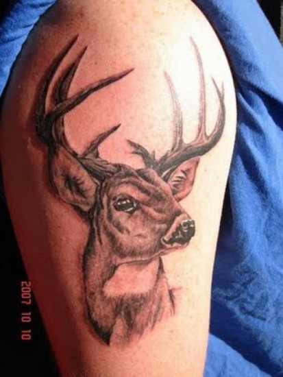 Embossed Deer Tattoo Design
