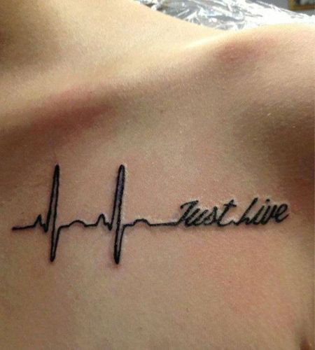 Heart beat tattoo