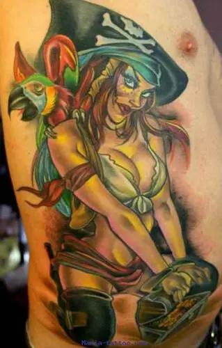 Pirate Woman tattoo by Khan Tattoo  Post 15315