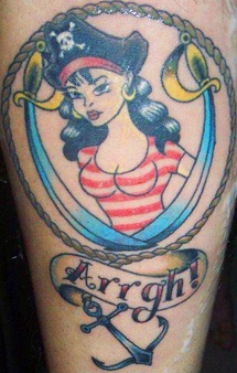 Beautiful Pirate Girl Tattoo Design