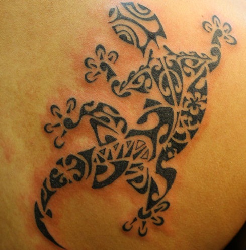 Gecko Polynesian Tattoo design