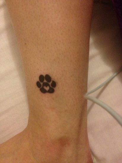 Small Dog Paw Print Tattoo Design