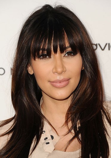 Kim kardashian bangs hairstyle
