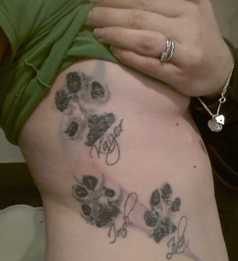 Names With Dog Paw Print Tattoo Design