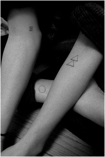 Funky Geometric Pattern Small Tattoos On Wrist