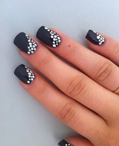 easy black and white nail art