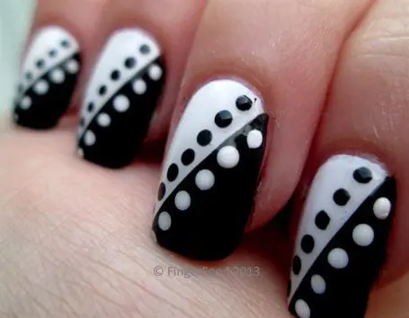 easy black and white nail art