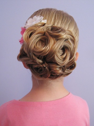 Flower Girl Hair with Looped Up Hairstyle