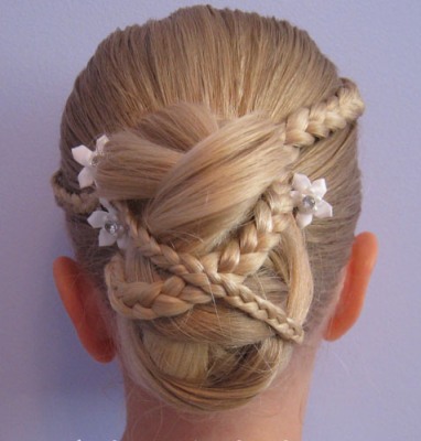 Micro Braid Updo Hairstyles for Flower Girl 