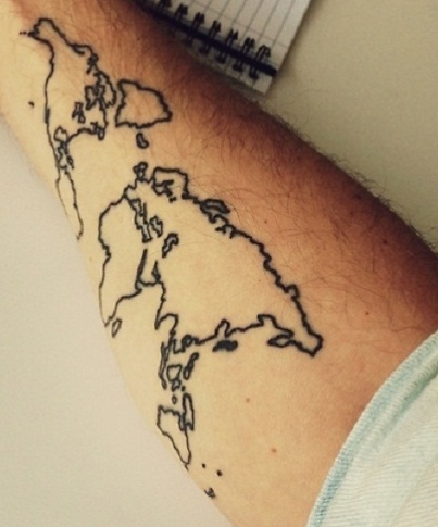 Hand Tattoos with Country Maps