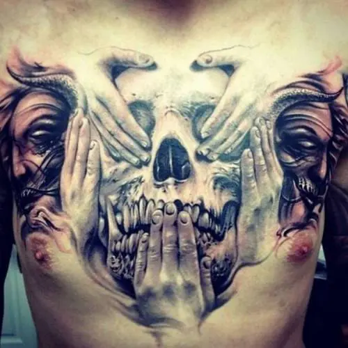 Religious Chest Tattoo  Headless Hands Custom Tattoos