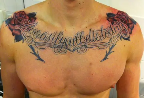 Discover more than 79 chest tattoos words latest - thtantai2