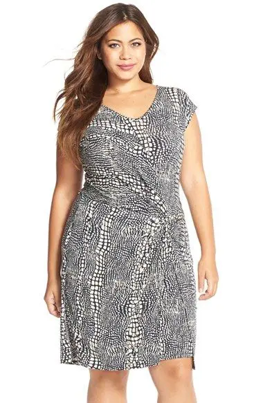 Buy UF Plus Size Women Black  White Printed Crepe Maxi Dress at Amazonin