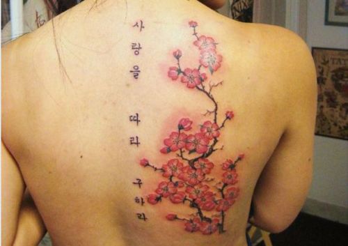 Exotic Flora Korean Tattoos For Women