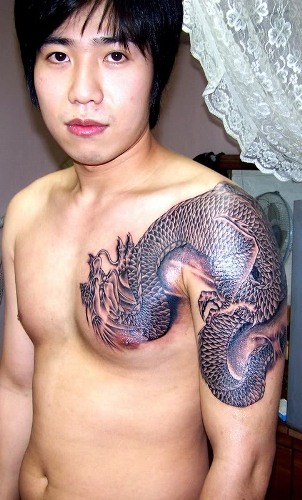 Classic Dragon Korean Tattoos For Men
