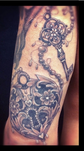 Ornate Beauty  Lock And Key Tattoo