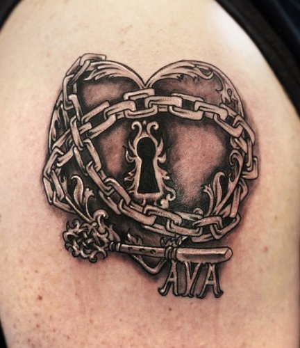 Caged In Lock And Key Tattoo