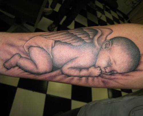 Sleeping angel tattoo  Tattoos for daughters Father daughter tattoos  Tattoos