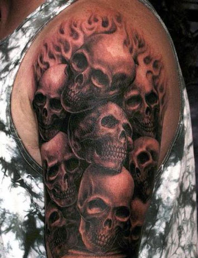 Skull Elbow Tattoos