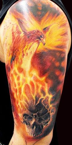 Animal Fire And Flame Tattoos