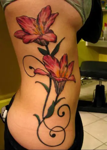 Flower Side Tattoo by Full Circle Tattoos