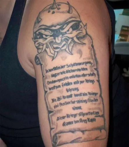 DC Tattoos  Jimmys inner forearm scroll with script for