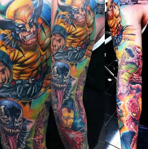 Marvel sleeve  Sleeve tattoos Marvel tattoos Marvel tattoo sleeve
